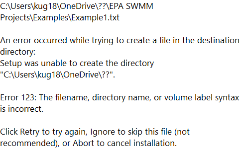 Error 123: The filename, directory name, or volume label syntax is