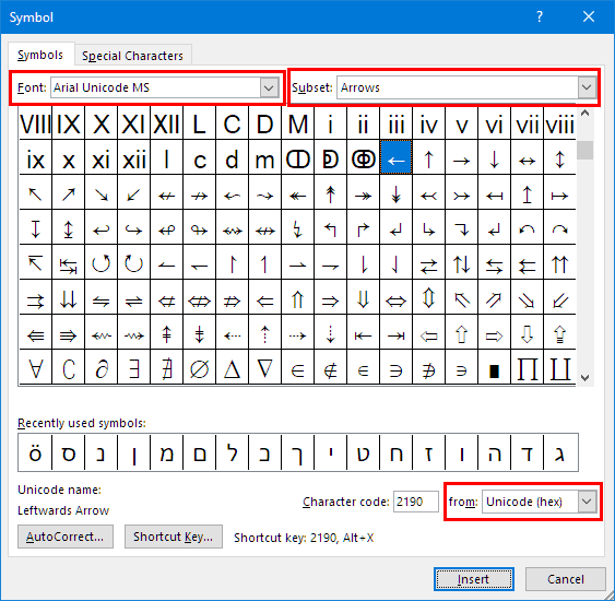 Double Half Arrow Symbol Is Not Found In Word Microsoft Community