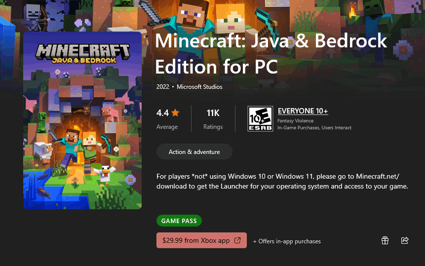 Microsoft's free Minecraft for Windows 10 giveaway ends at midnight for  Java players