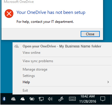 Sudden "OneDrive Has Not Been Setup" Error - Microsoft Community