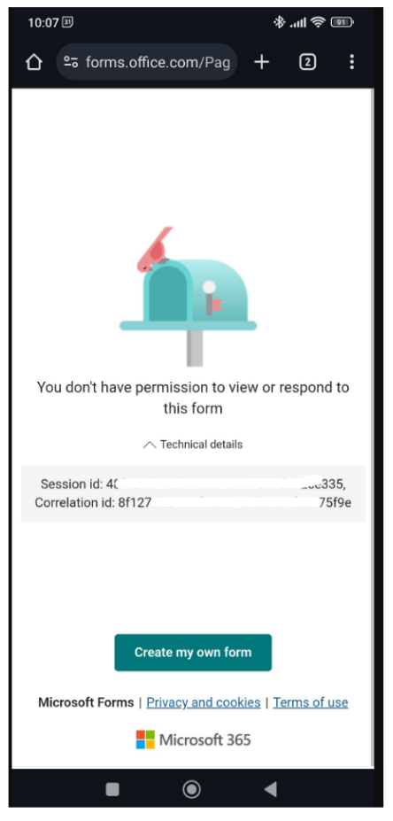 Fix for You don't have permission to view or respond to this form Error  in Microsoft Forms - SharePoint Diary
