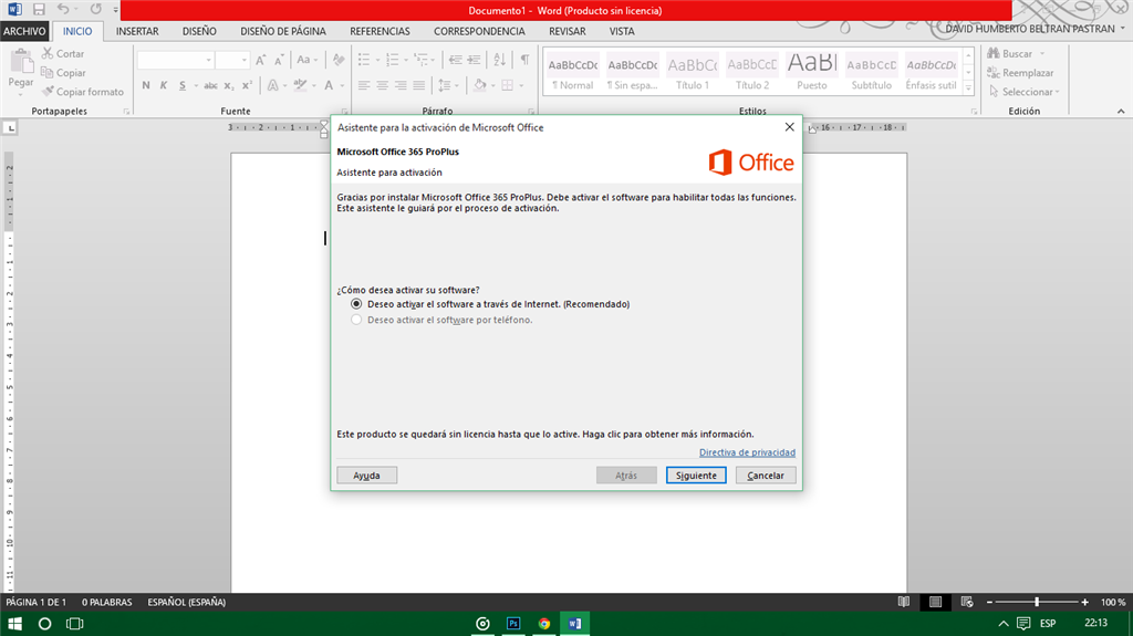 Problema con Activación de Office 365 - Microsoft Community