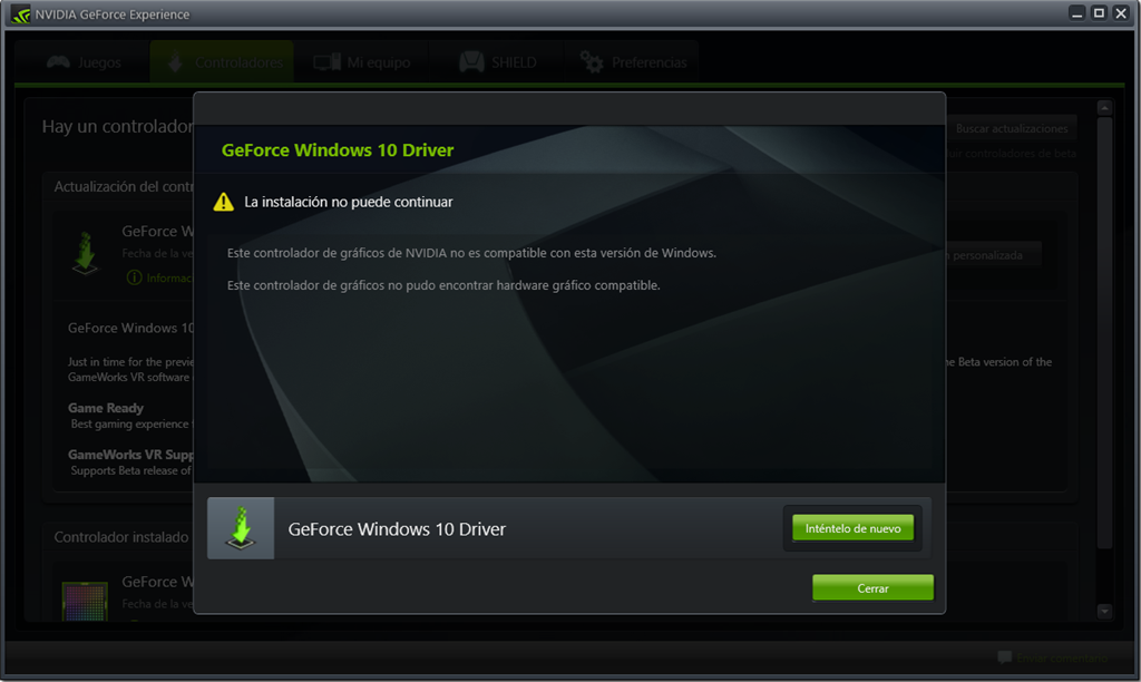 Ultima version best sale de controlador nvidia