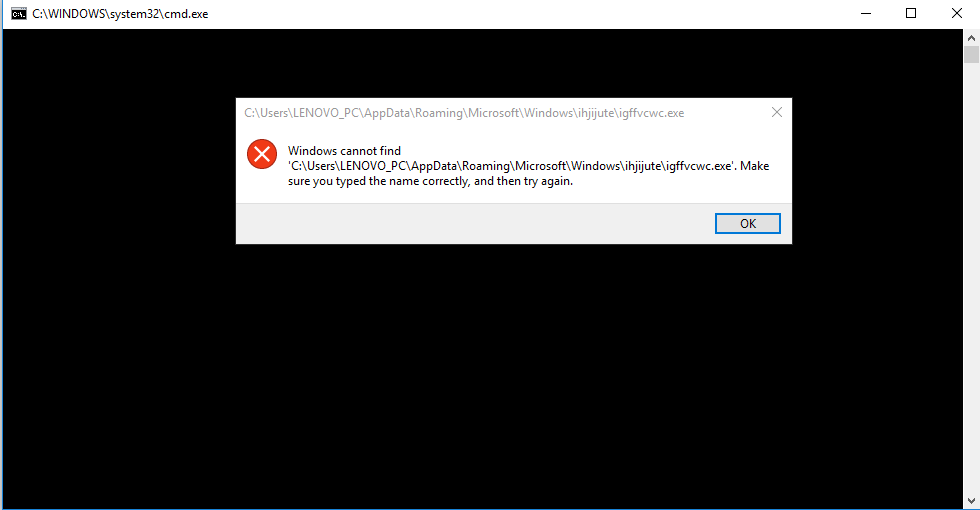 Exe cannot find. Cmd find. Windows cannot find make sure you Typed the name correctly and then try again. Shadow find Error.