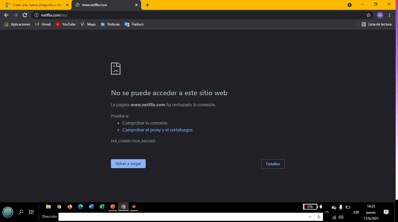 Netflix Se fue de google chrome y no abre en ningún navegador