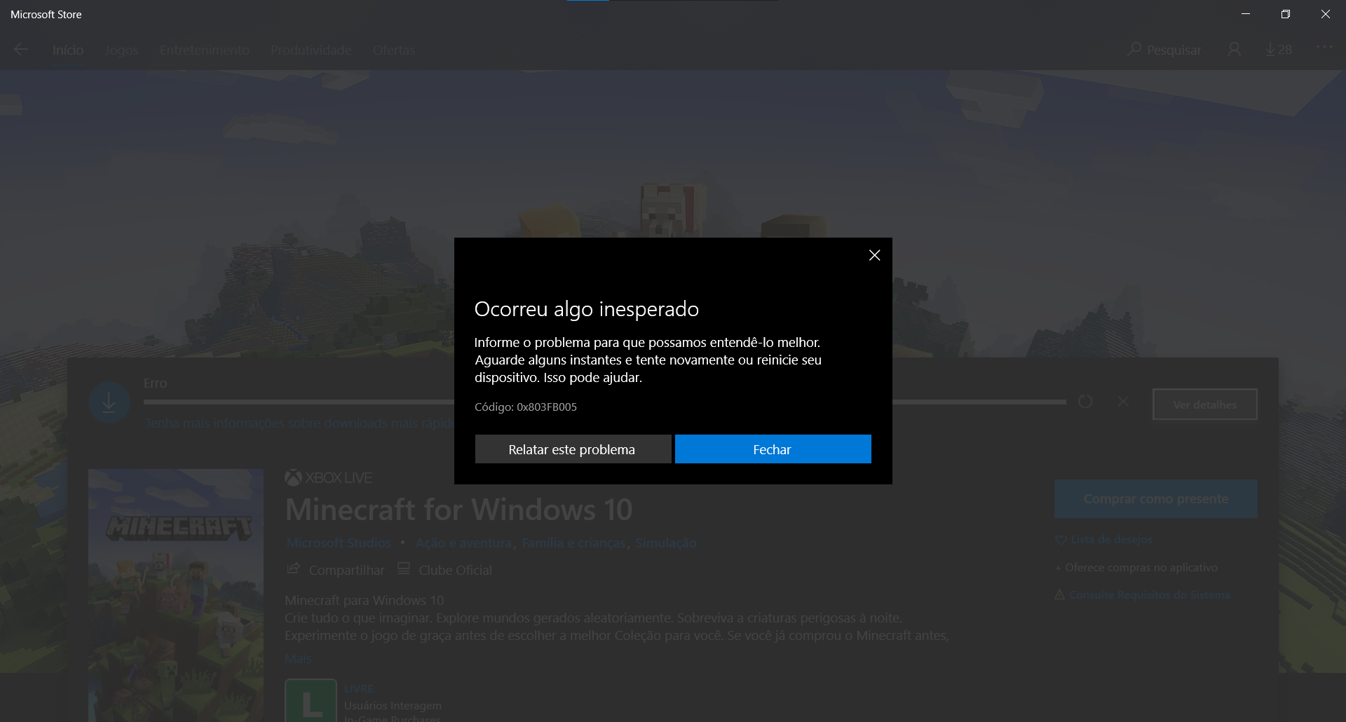 Problema com o instalador do Minecraft. - Microsoft Community