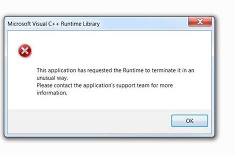 Microsoft Visual C Runtime Library Error Microsoft Community