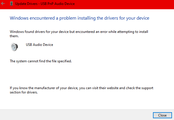 Do Not USB Audio drivers Microsoft Community