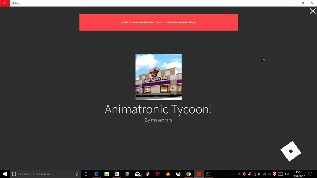 Windows 10 Error Di 17 Roblox Microsoft Community - como hacer que roblox no sea lento