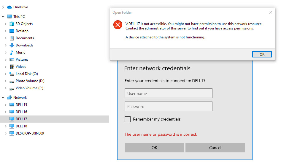 How to login to network share when Microsoft Account is tied to