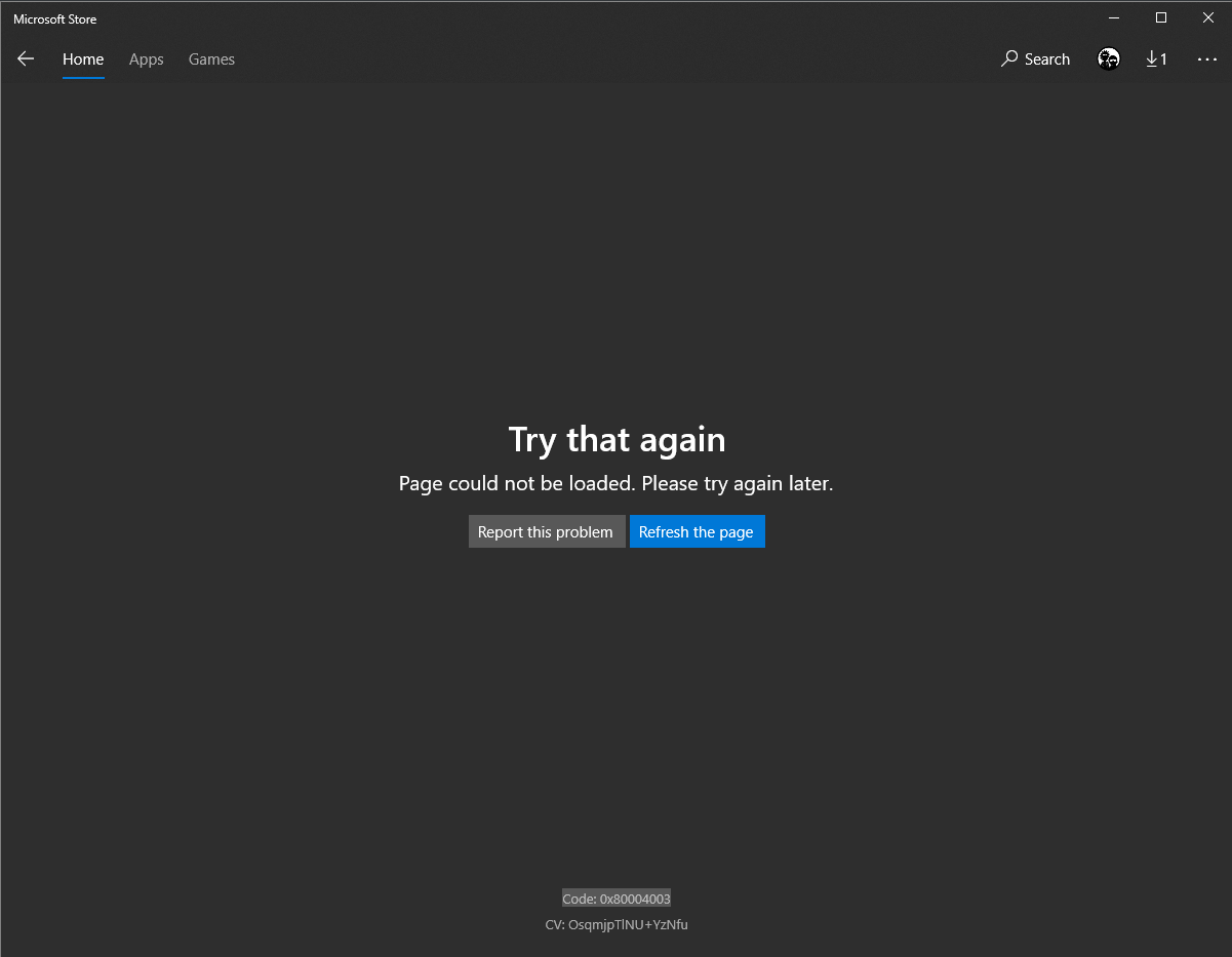 microsoft store can't download games