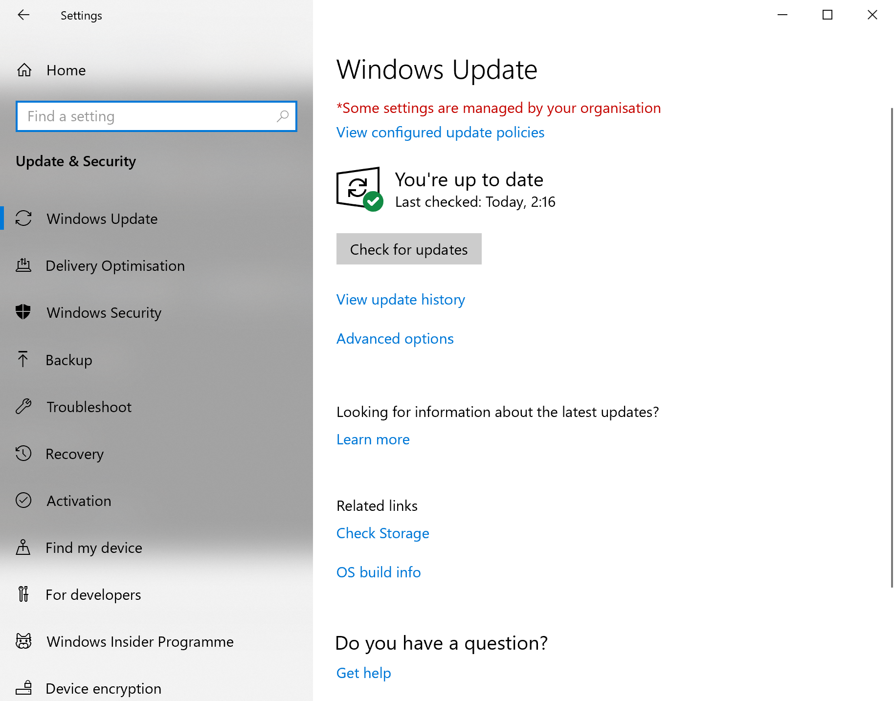 Windows Update Settings Managed by Organisation - Microsoft Community