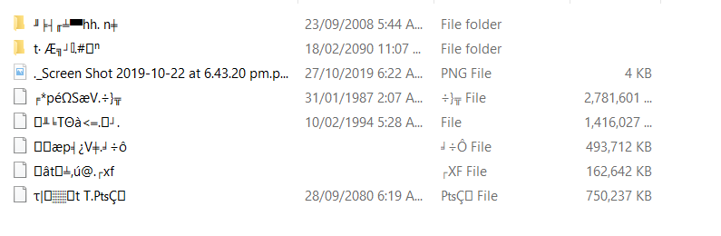 Unknown Files With Strange Characters Microsoft Community