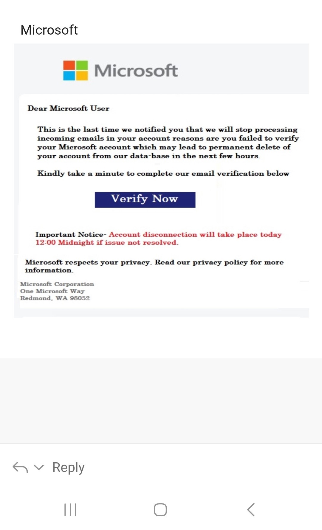 Microsoft phishing scam - Don't click that email - CyberGuy