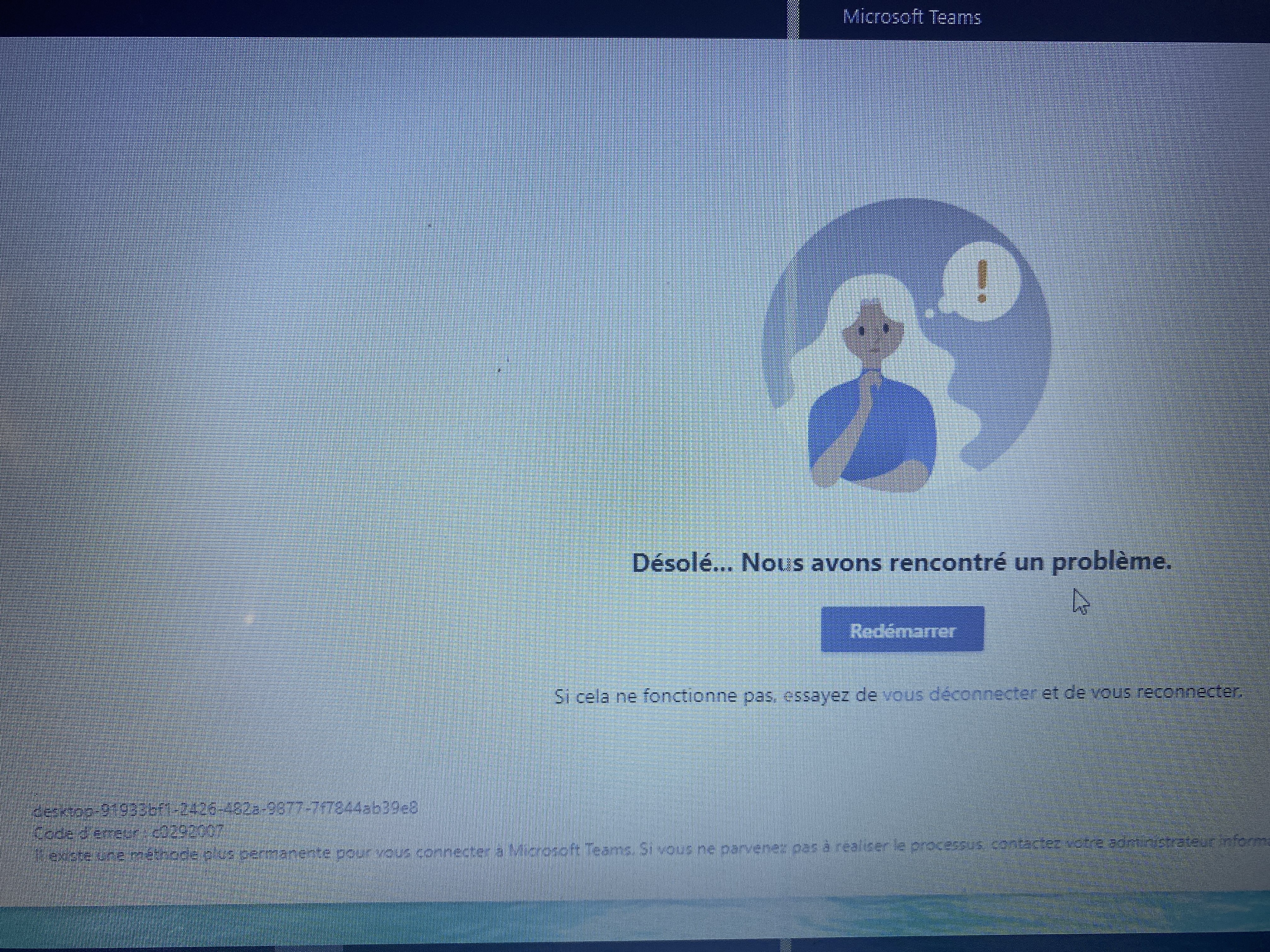 Erreur De Connection Sur Microsoft Teams Microsoft Community