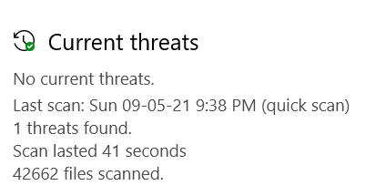 Analysis  No threats detected