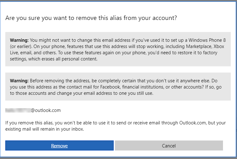 This email is part of a reserved domain. Hotmail account has 