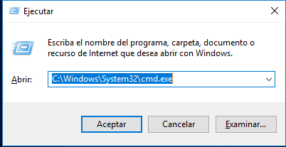 Resultado de imagen para ventana de ejecucion cmd
