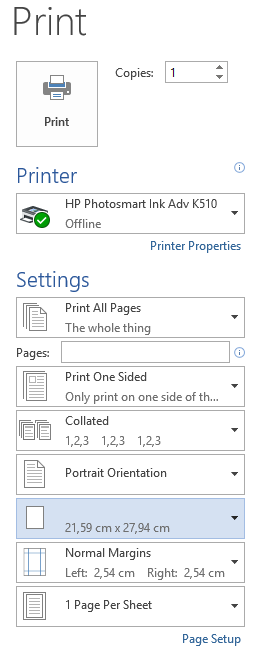 Missing Paper Size/Type/Label in Office 2013 - Microsoft Community