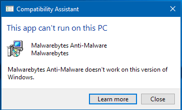 malwarebytes windows 10 not working