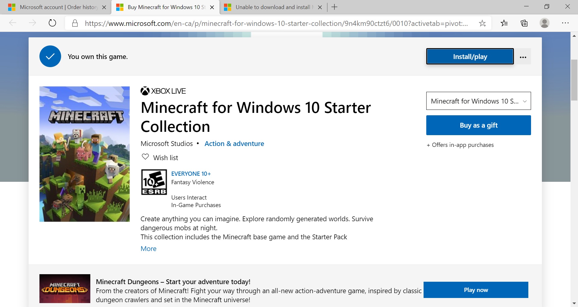 Download Minecraft for Windows 10 + OnLine