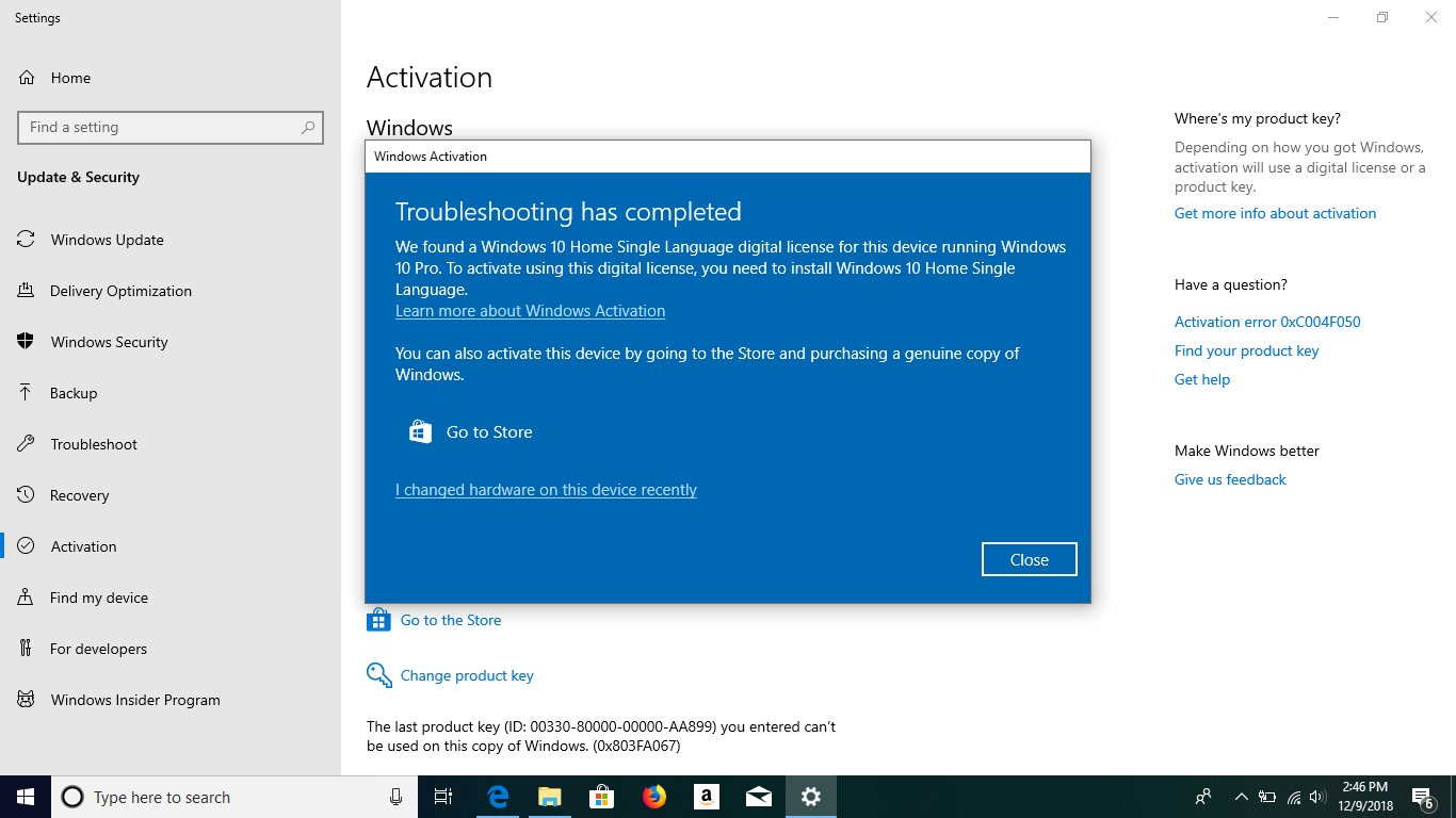 I Can T Downgrade Windows 10 Home Single Laguage Microsoft Community