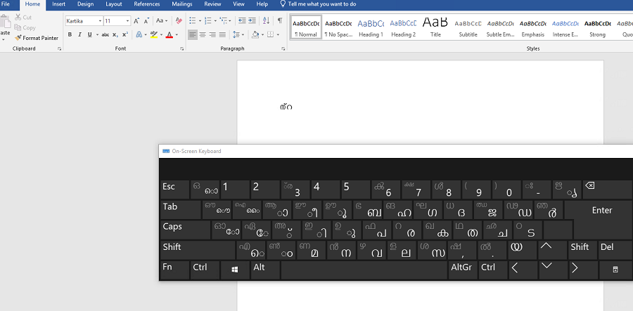 Malayalam Typing Keyboard Windows 10