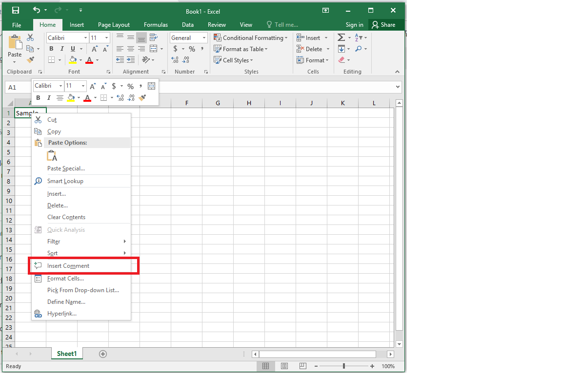 Insert Comment Option Is Missing From Right Click Menu Microsoft Community