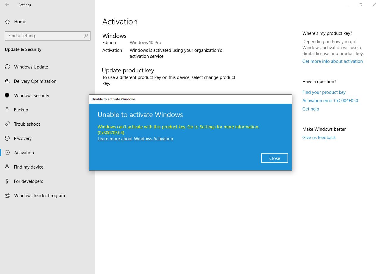 Windows 10 Pro ใส่คีย์แท้ แต่ไม่สามารถ Activate ได้ - Microsoft Community