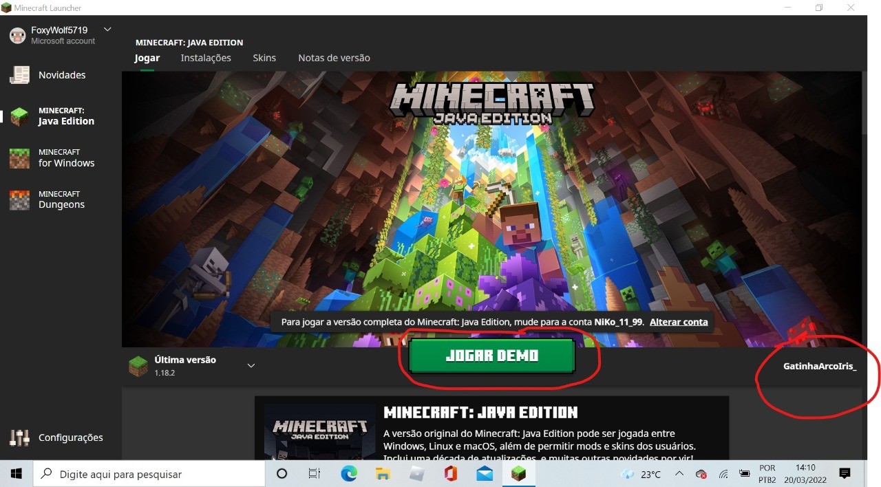 Migrei a conta do Minecraft mas agora aparece para comprar de novo. O -  Microsoft Community