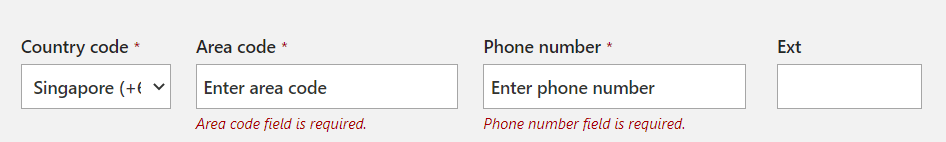 There is no area code for mobile numbers in Singapore - Training 