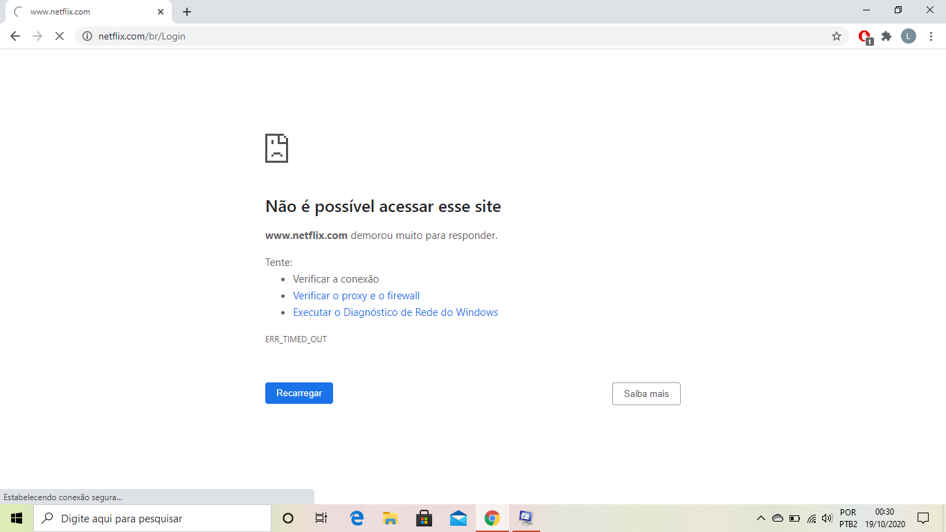 não é possivel acessar internet - Comunidade Google Chrome
