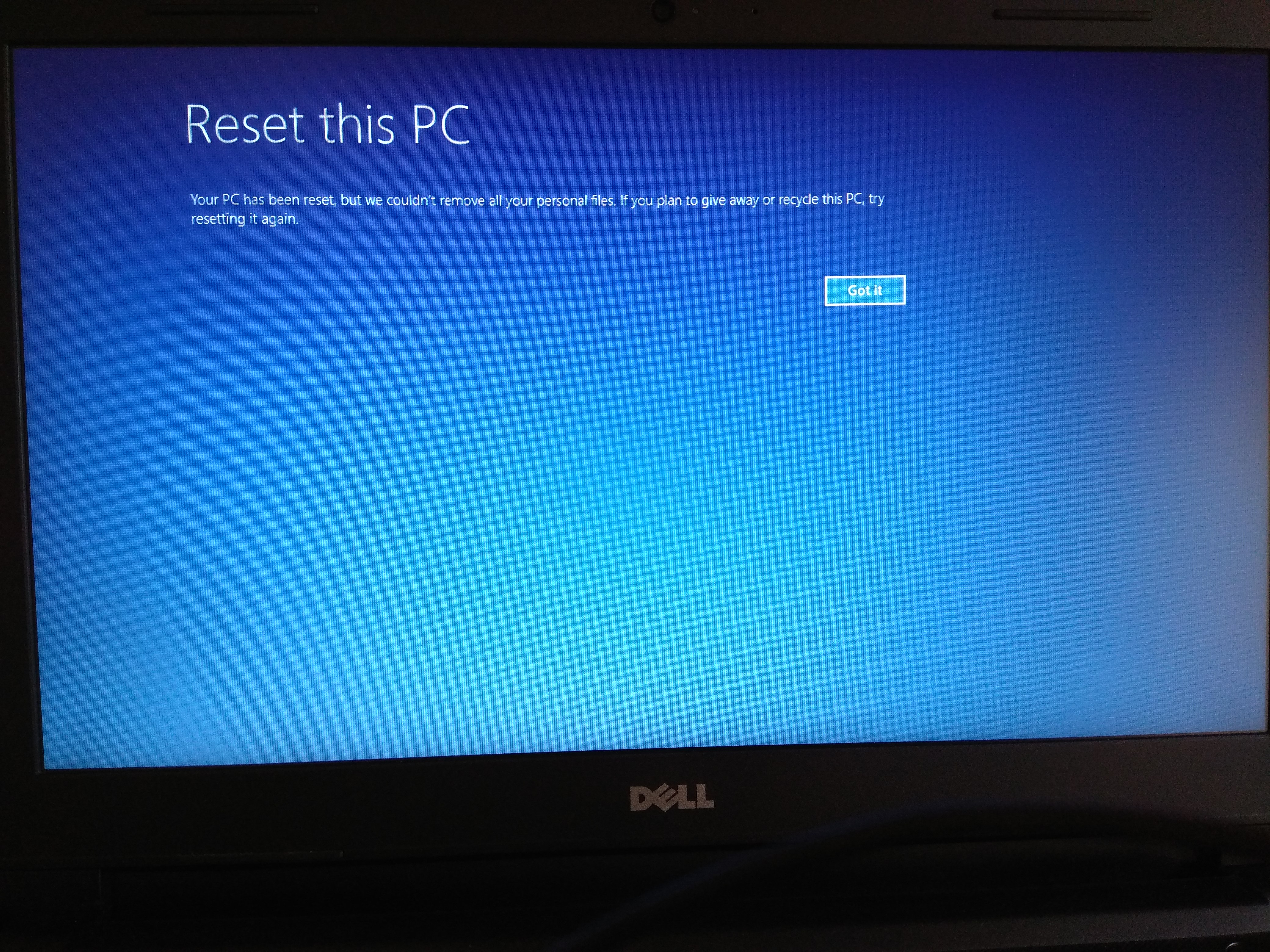 I cannot properly reset my PC - Microsoft Community