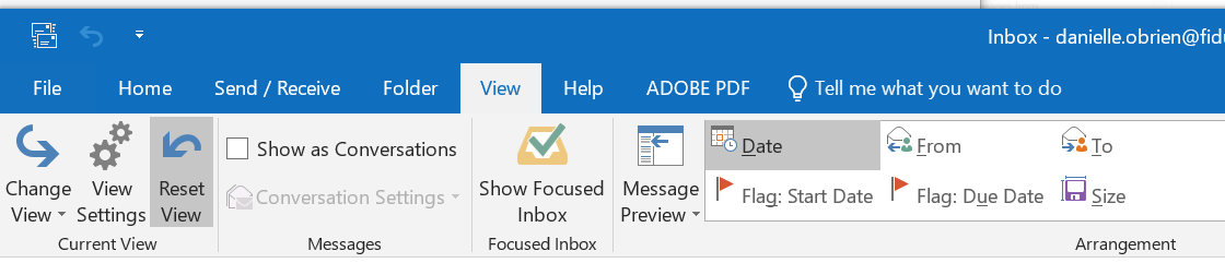 Show Focused inbox Outlook.