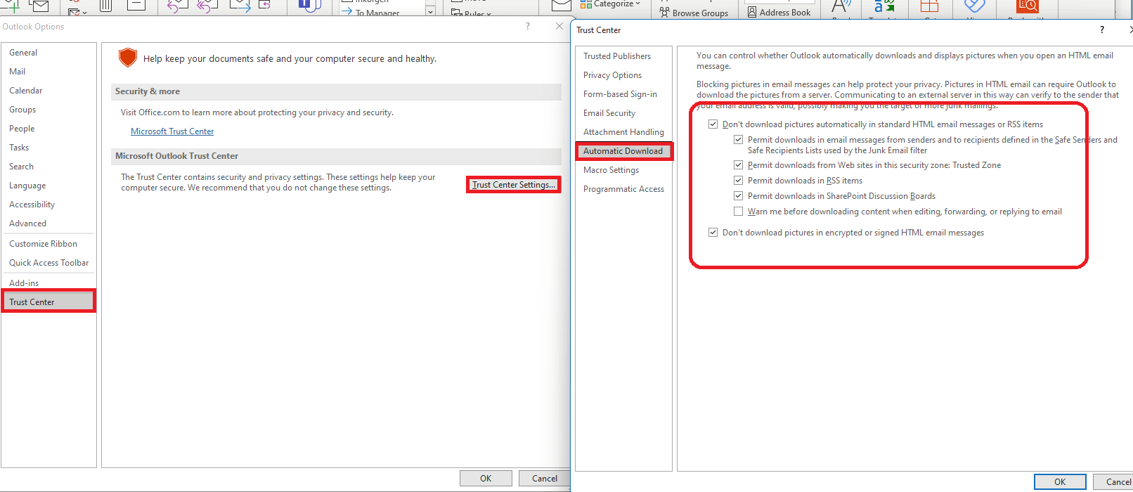 Issue -Outlook email pictures downloading as blank - Microsoft Community