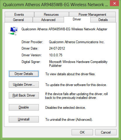 Qualcomm Atheros Ar9485wb-Eg Wireless Network Adapter Driver Windows 8.1