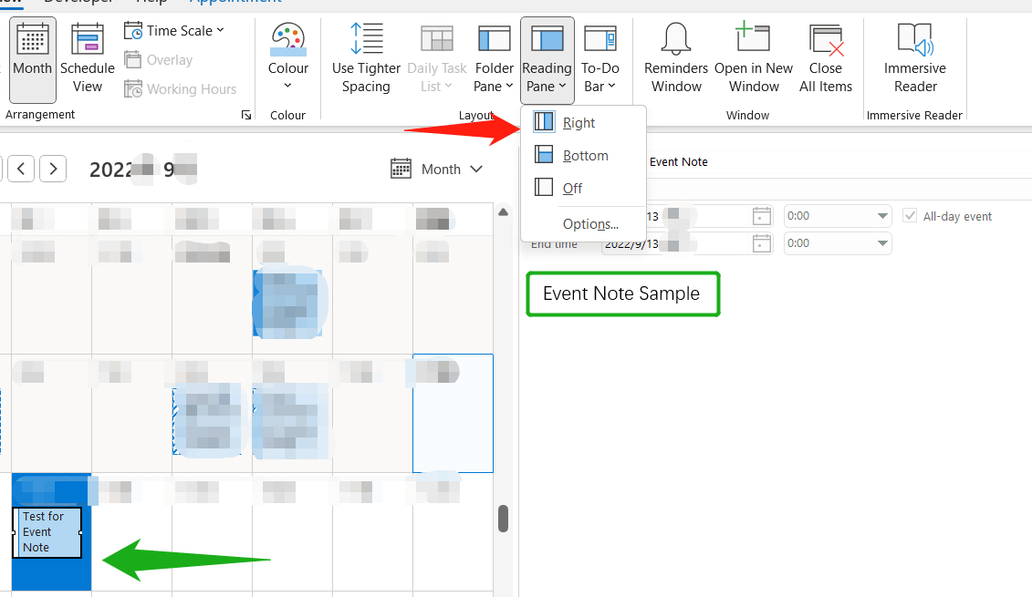 How to see event notes in calendar view? - Microsoft Community