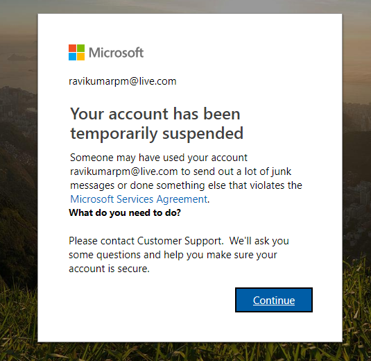 Outlook Account Temporarily Suspended - Microsoft Community