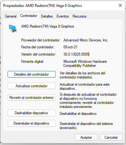 Problema con drivers de tarjeta de v deo integrada AMD