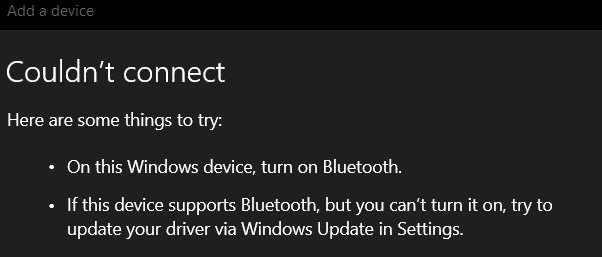 Unable To Add Or Connect To Bluetooth Devices - Microsoft Community