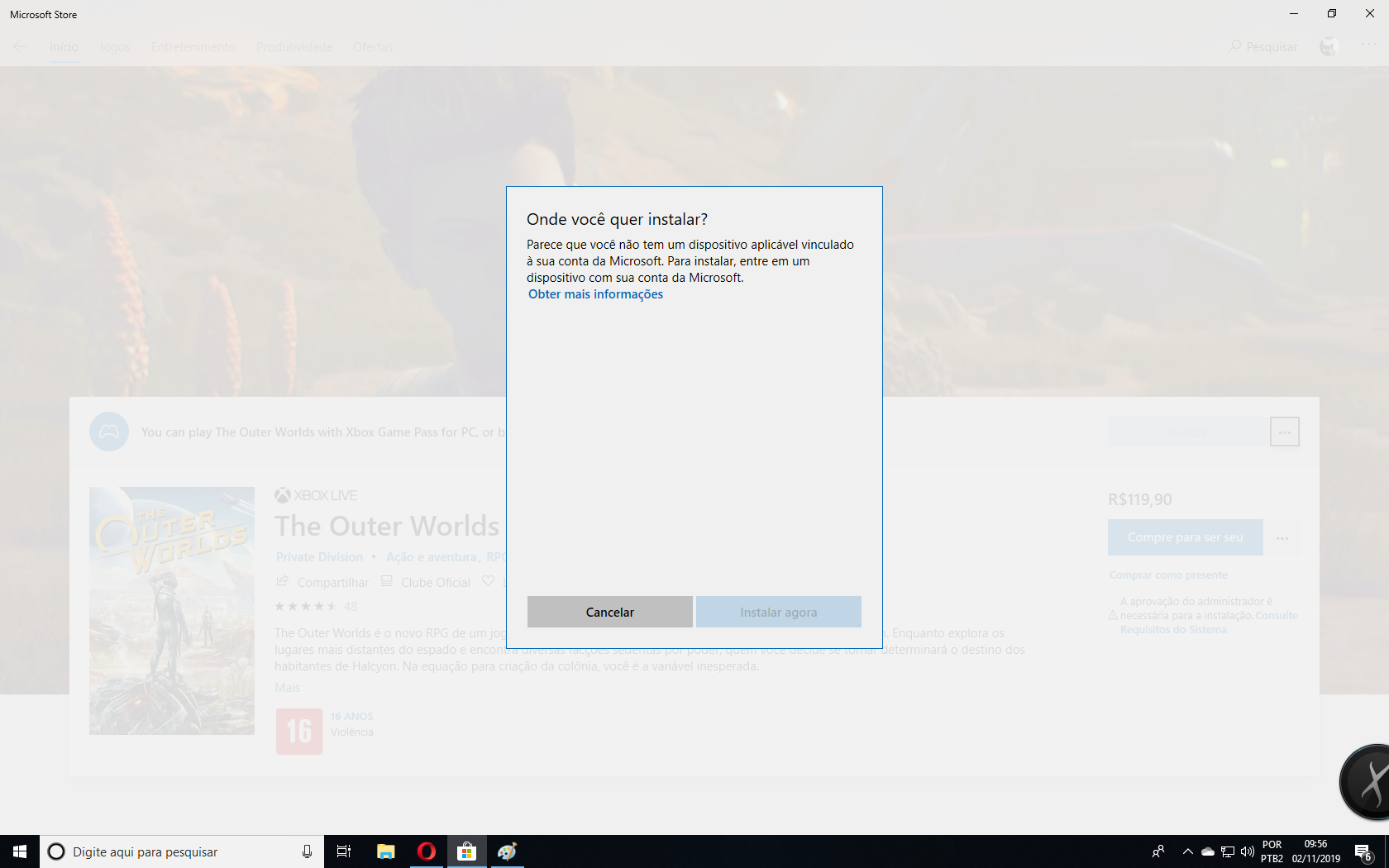 Não Consigo Baixar O Jogo The Outer Worlds Na Microsoft Store Microsoft Community 3402