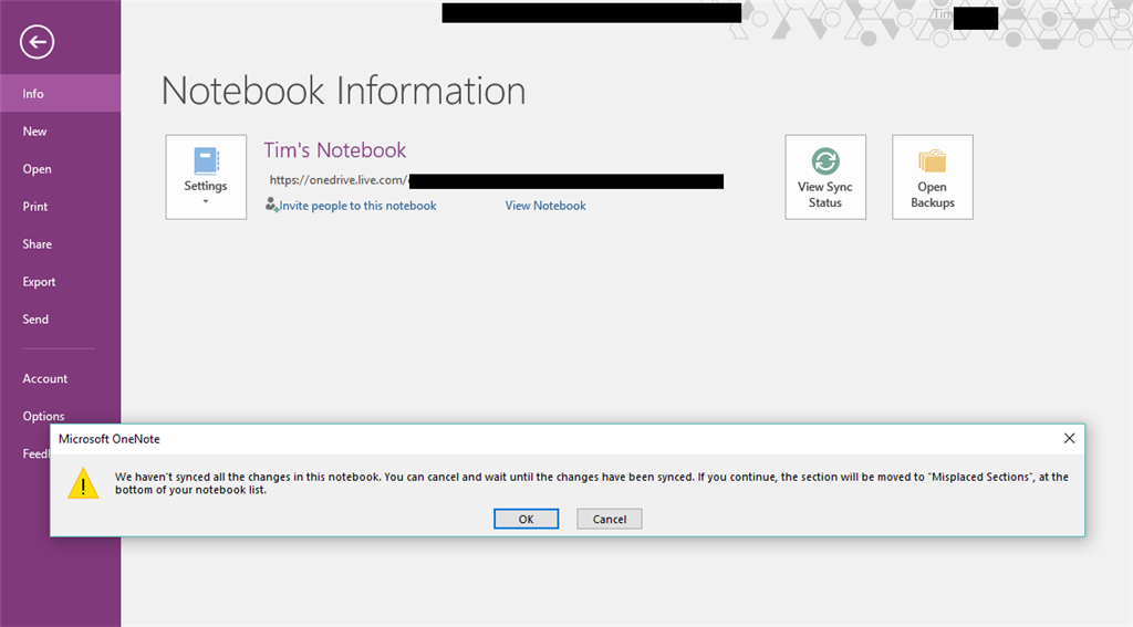 Onenote 2016 Not Syncing Saying Dont Have Permission To Open The 7458