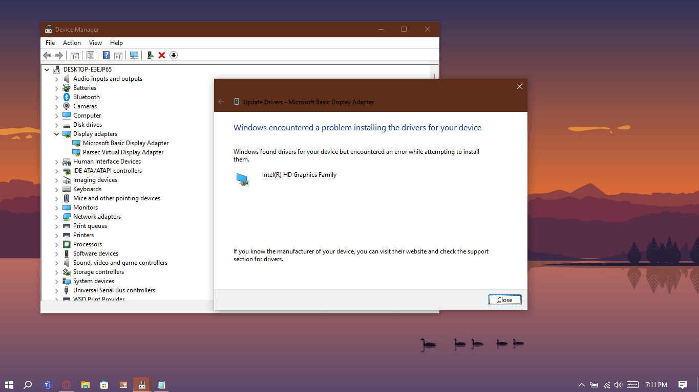 Any way I can use my Intel display driver instead of Microsoft basic ...