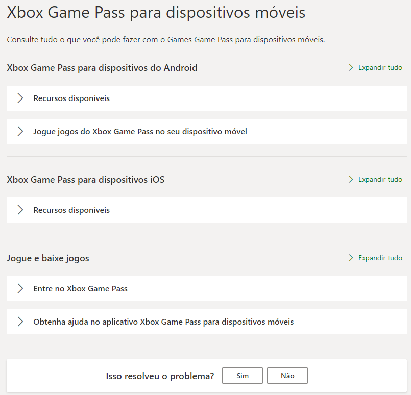 Aplicativo Xbox para dispositivos móveis