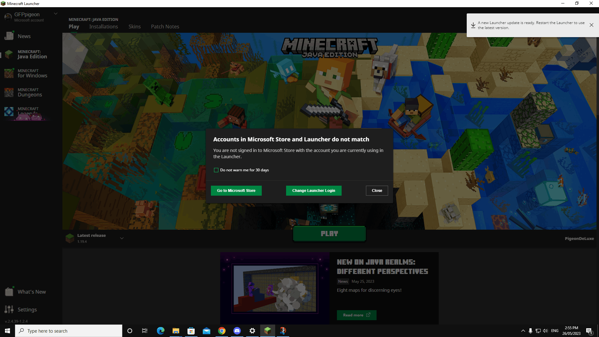 minecraft for windows 10 not starting installation, just says 