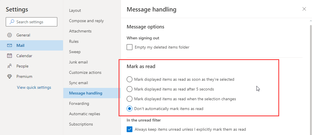 Email status - Microsoft Community