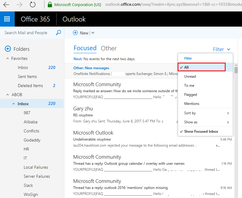 Inbox Microsoft Outlook