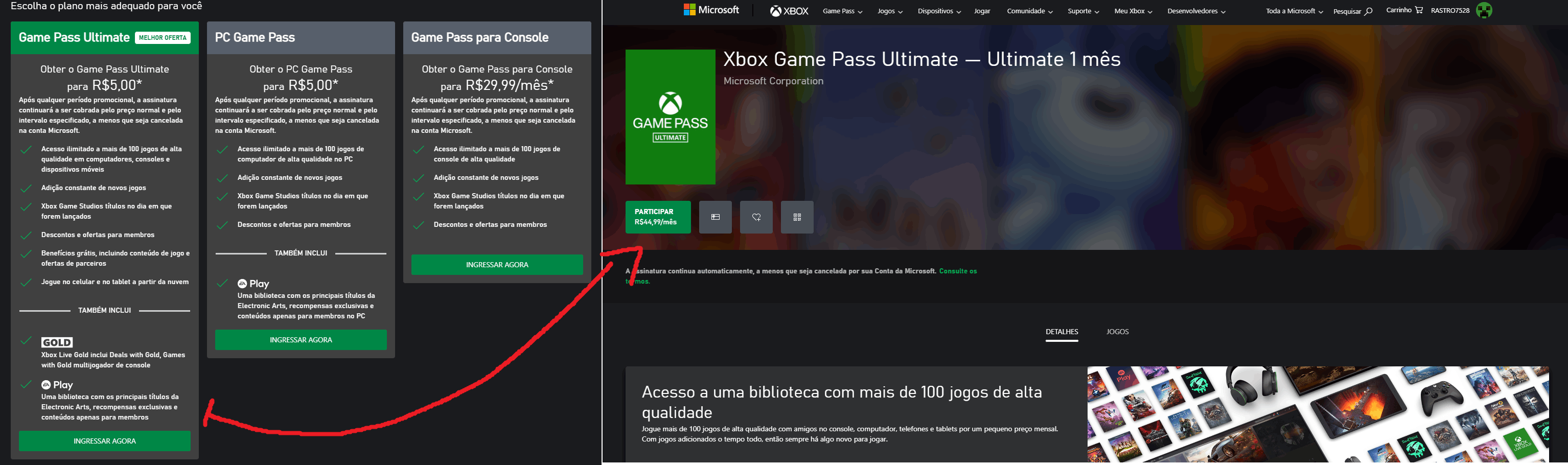 A assinatura Game Pass Ultimate na minha conta, aparece por R$5,00 -  Microsoft Community