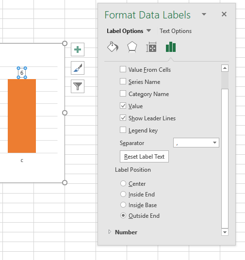 Excel Label Position