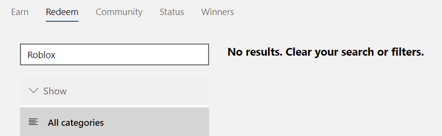 Microsoft Rewards Not Showing Up A Roblox Gift Card Microsoft Community - microsoft store roblox gift card